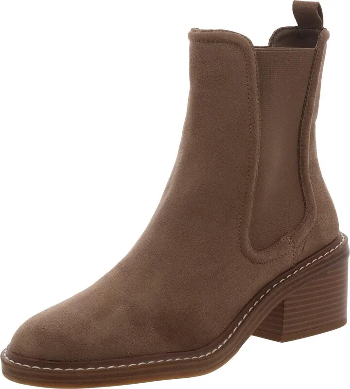 Cabell Womens Faux Suede Round Toe Chelsea Boots