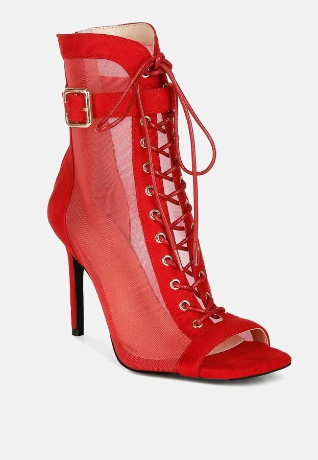 Cabernet Mesh & Microfiber Stiletto Boots - Image 2