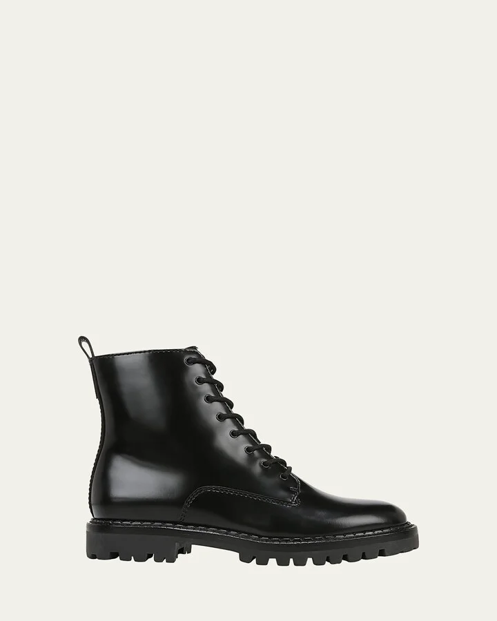 Cabria Calfskin Lace-Up Combat Boots