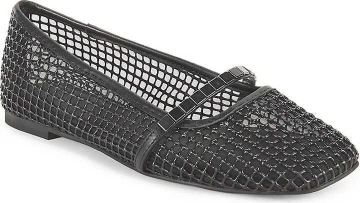 Cache Mesh Leather Ballet Flats - Image 2