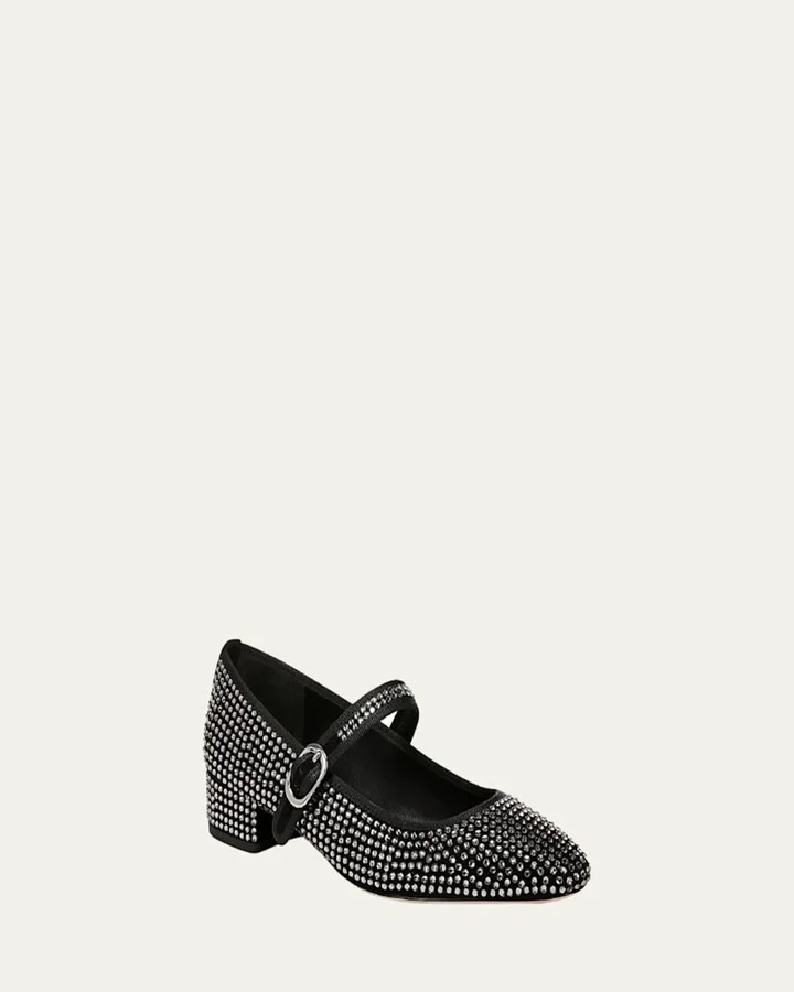 Cade Crystal-Embellished Mary Jane Ballerina Pumps - Image 9