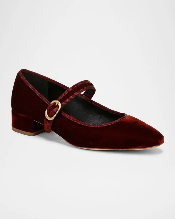Cade Velvet Mary Jane Ballerina Pumps - Image 4