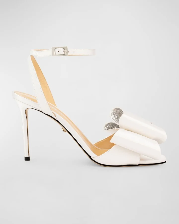 Cadeau Satin Bow Ankle-Strap Sandals