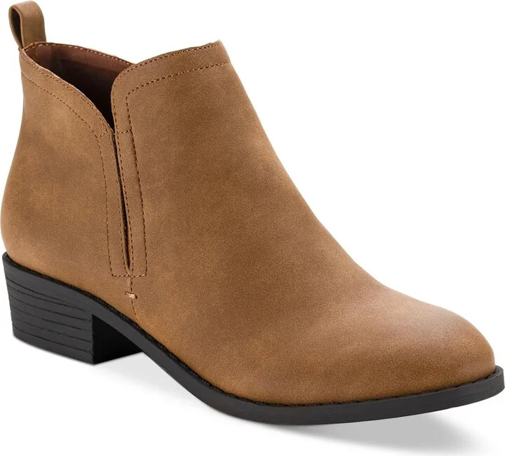 Cadee Womens Faux Leather Zipper Ankle Boots