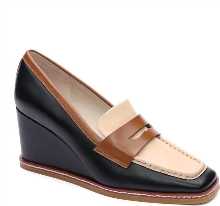 Cadence Wedge Loafer In Blk/otmlk/spice