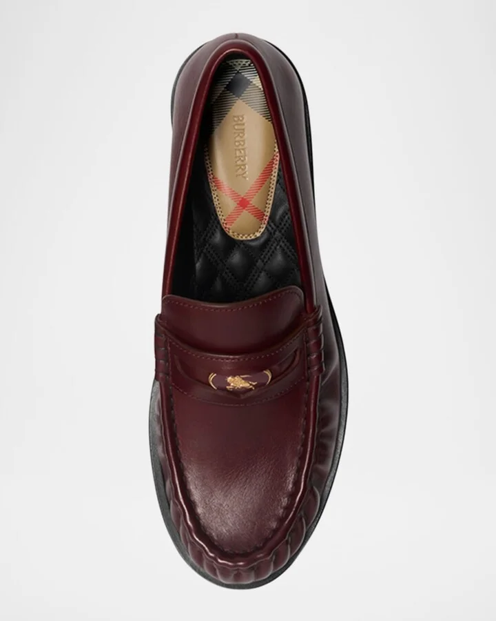 Cadet Grained Calf Leather Penny Loafers - Image 4