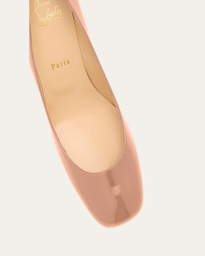 Cadrilla Patent Block-Heel Red Sole Pump - Image 2