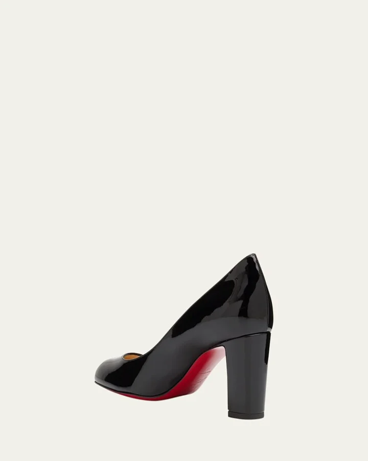 Cadrilla Patent Block-Heel Red Sole Pump - Image 5