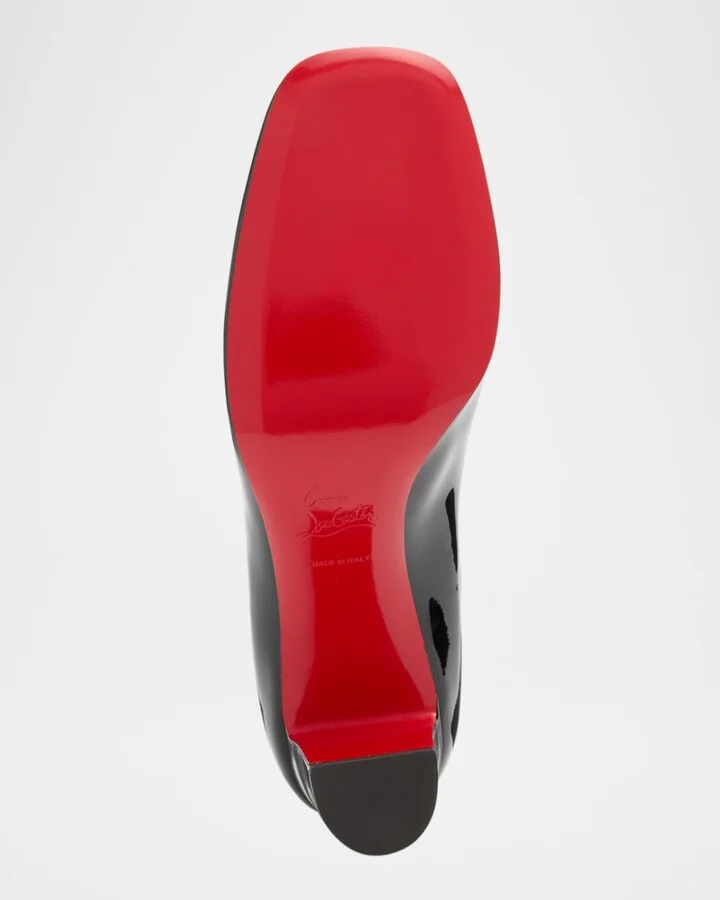 Cadrilla Patent Block-Heel Red Sole Pump - Image 9