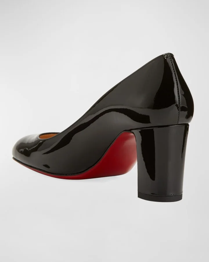 Cadrilla Patent Block-Heel Red Sole Pump - Image 11