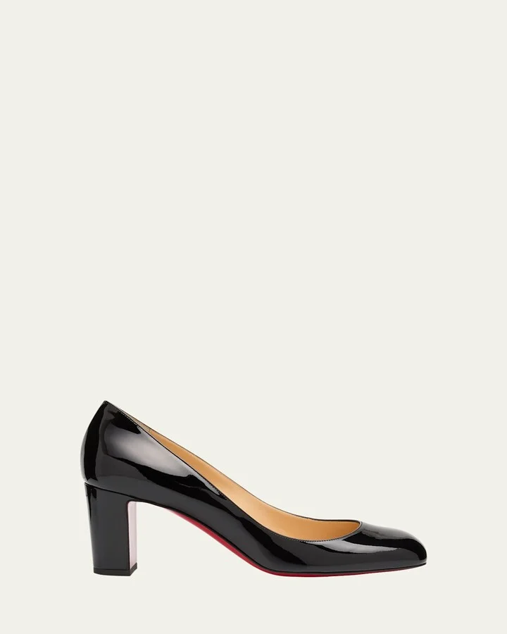Cadrilla Patent Block-Heel Red Sole Pump