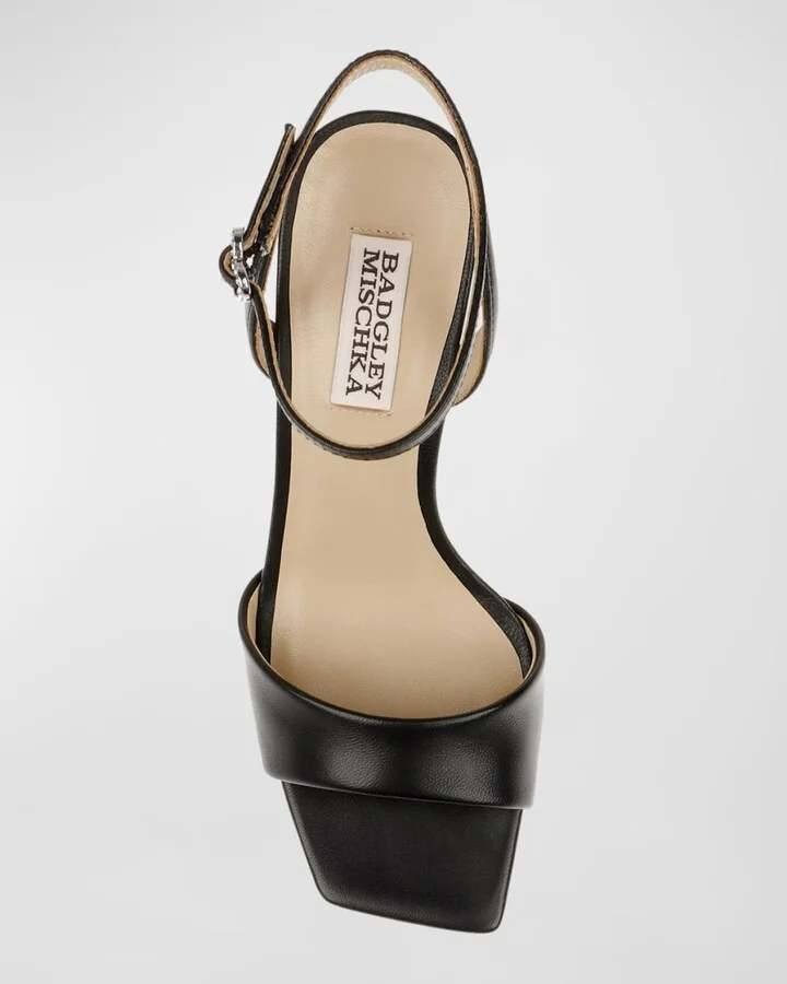 Cady Leather Crystal Heart Ankle-Strap Sandals - Image 3