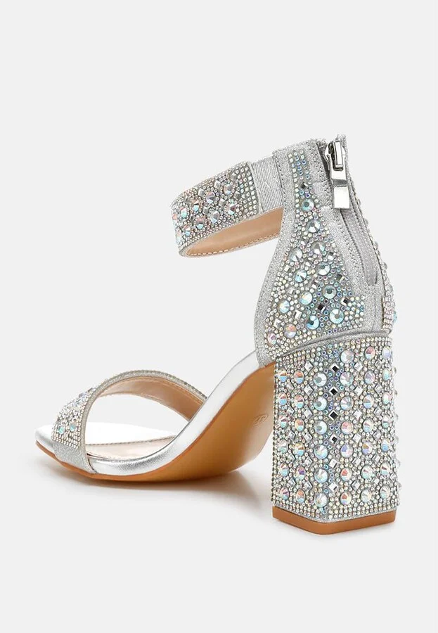 Cady Rhinestones And Sequins Block Sandals - Image 3