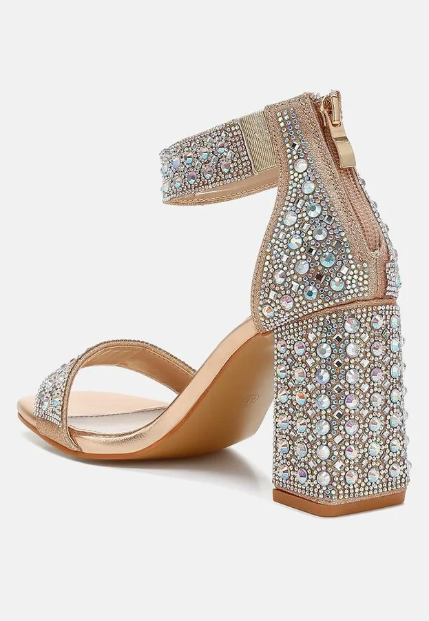 Cady Rhinestones And Sequins Block Sandals - Image 4