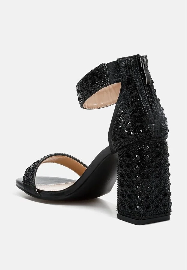 Cady Rhinestones And Sequins Block Sandals - Image 6