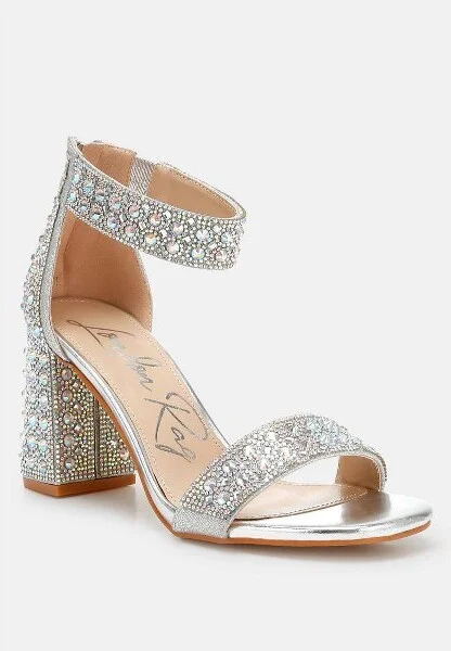 Cady Rhinestones And Sequins Block Sandals Women - Image 3