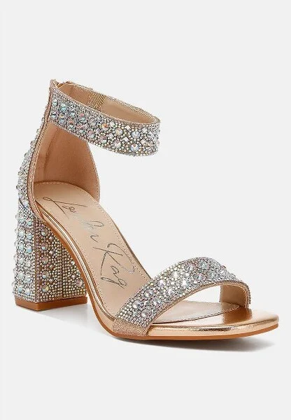 Cady Rhinestones And Sequins Block Sandals Women - Image 4