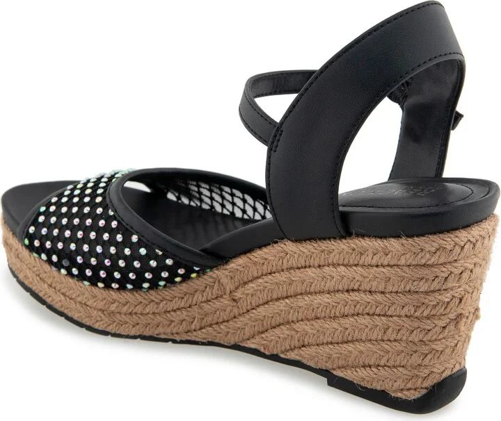 Caegan Rhinestone Mesh Espadrille Wedge Sandal - Image 2
