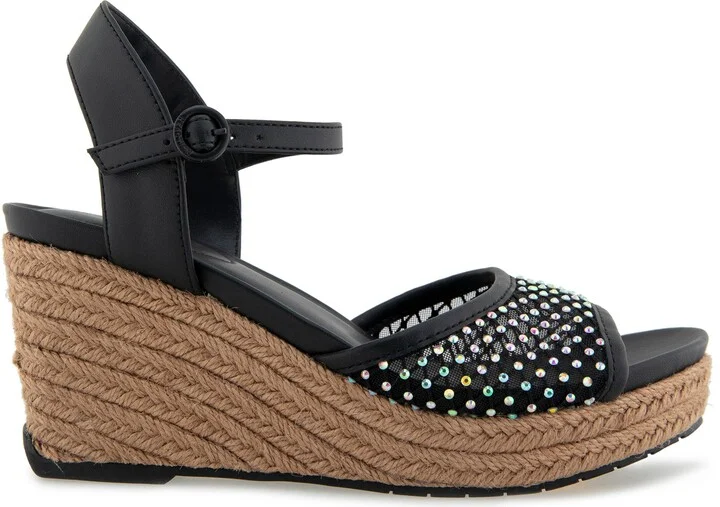 Caegan Rhinestone Mesh Espadrille Wedge Sandal - Image 5
