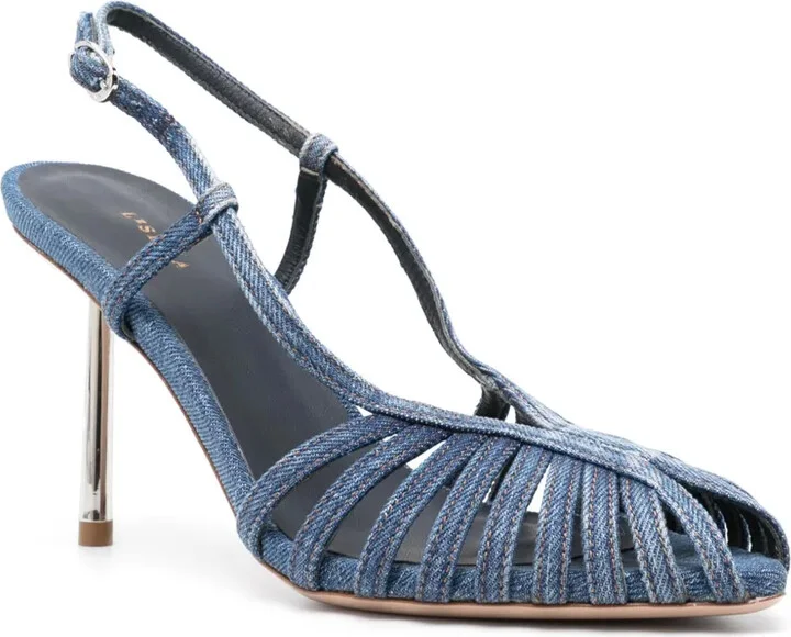 Cage 110mm denim slingback pumps - Image 2