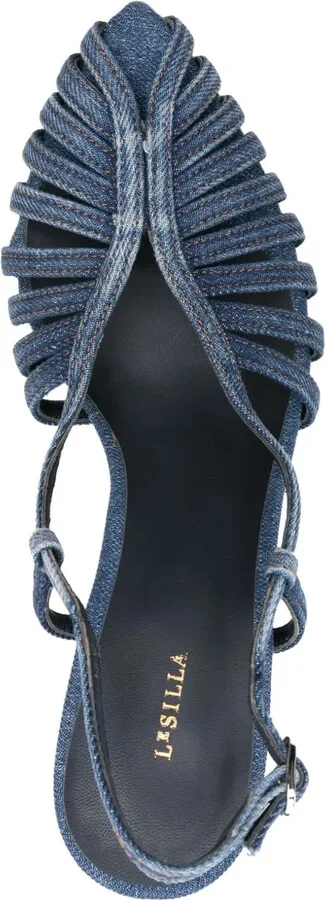 Cage 110mm denim slingback pumps - Image 4