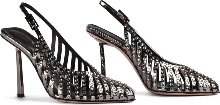 Cage crystal-embellished pumps - Image 2