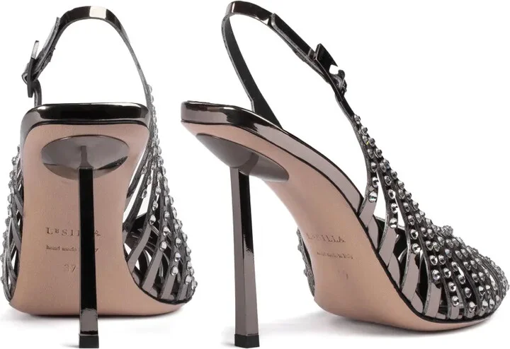 Cage crystal-embellished pumps - Image 3