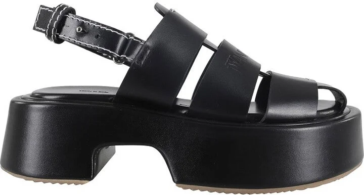 Cage Design Black Platform Sandal