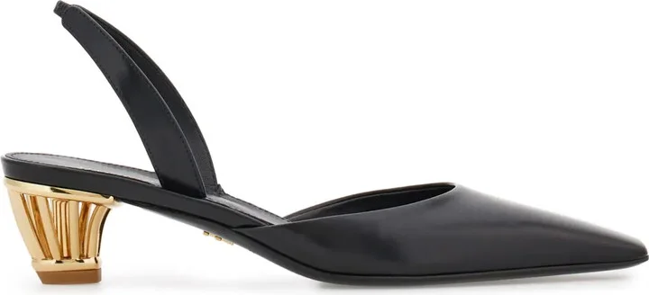 Cage-Heel Slingback Pumps