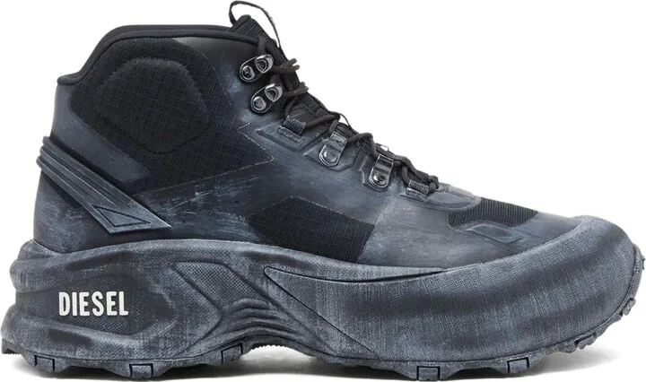 Cage lace-up chunky-sole hiking boots