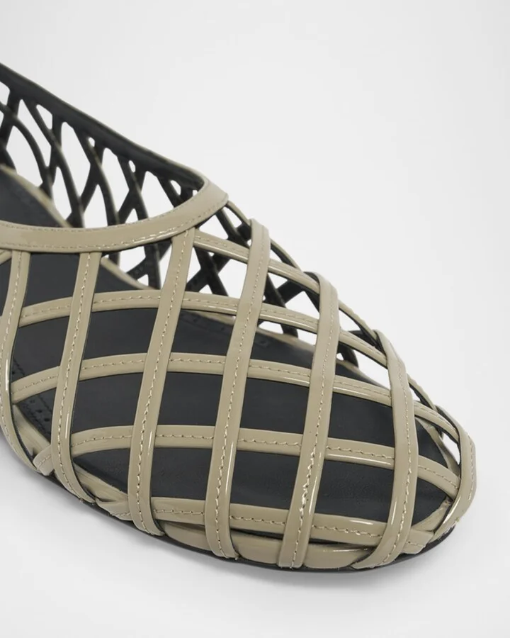 Cage Patent Leather Ballerina Flats - Image 3