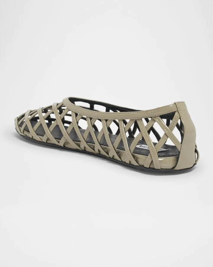Cage Patent Leather Ballerina Flats - Image 4