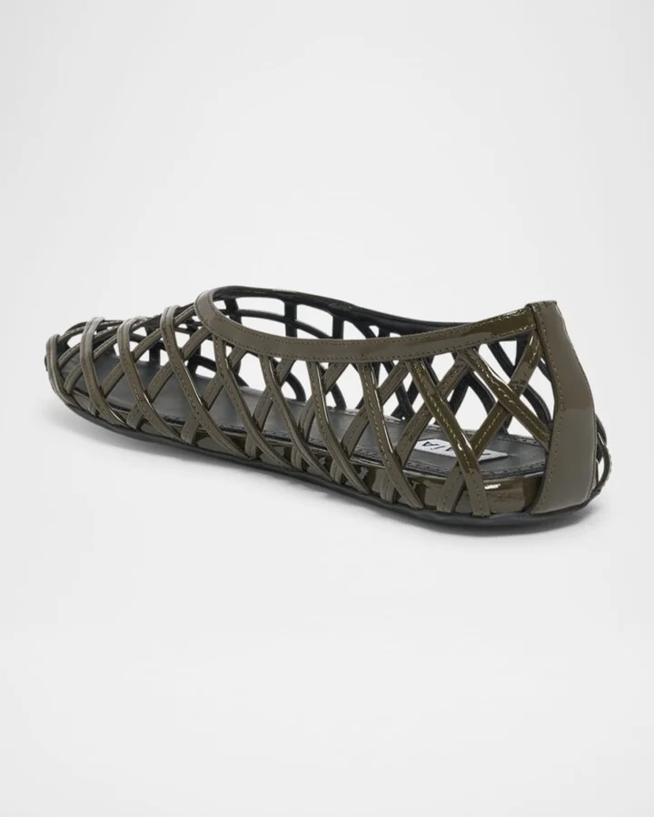 Cage Patent Leather Ballerina Flats - Image 11