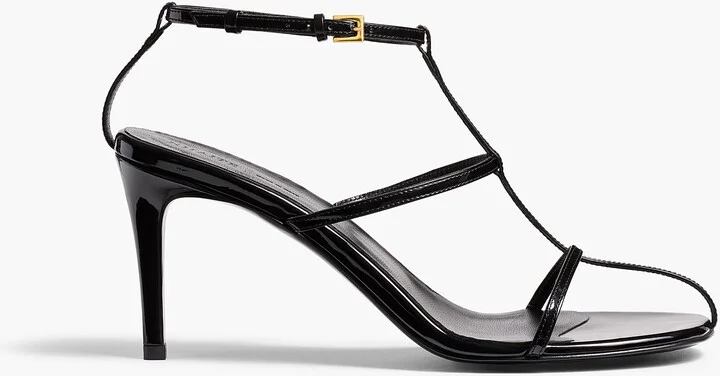 Cage Sandal in Black Patent Leather