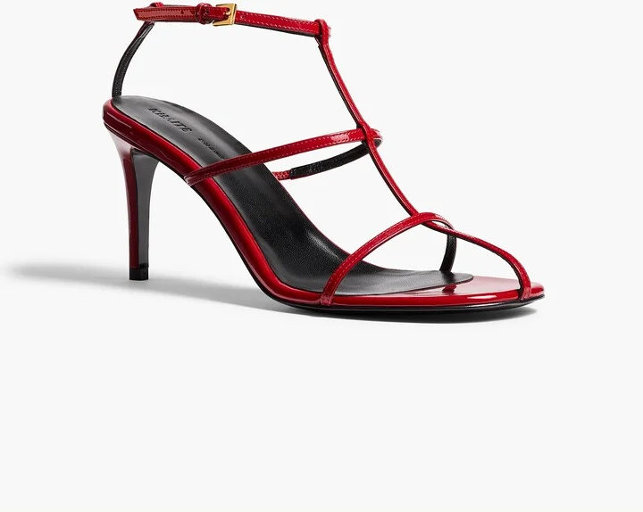 Cage Sandal in Fire Red Patent Leather - Image 2