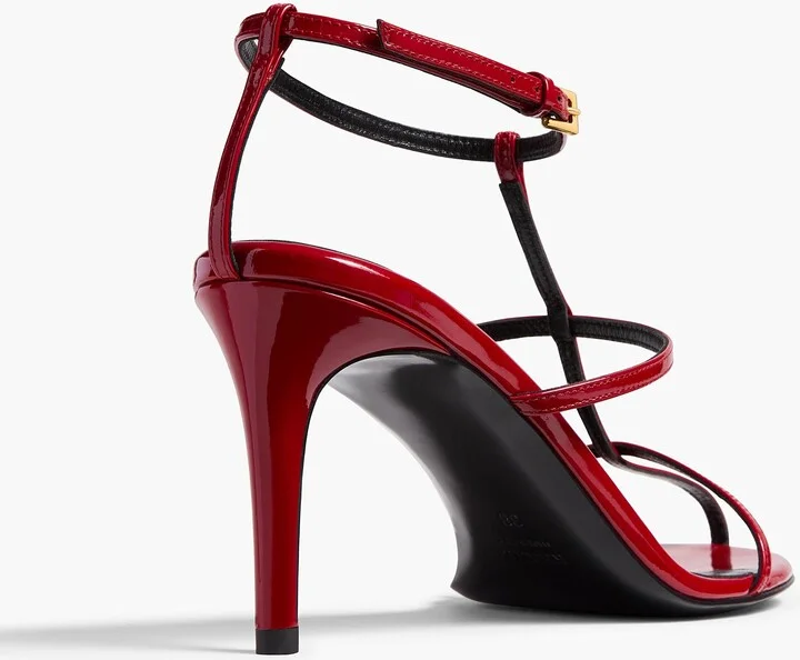Cage Sandal in Fire Red Patent Leather - Image 3
