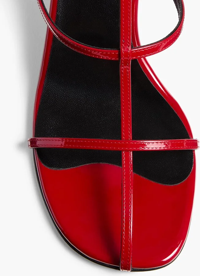Cage Sandal in Fire Red Patent Leather - Image 4