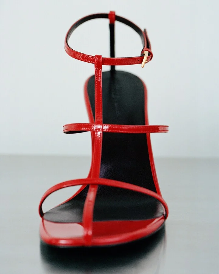 Cage Sandal in Fire Red Patent Leather - Image 6