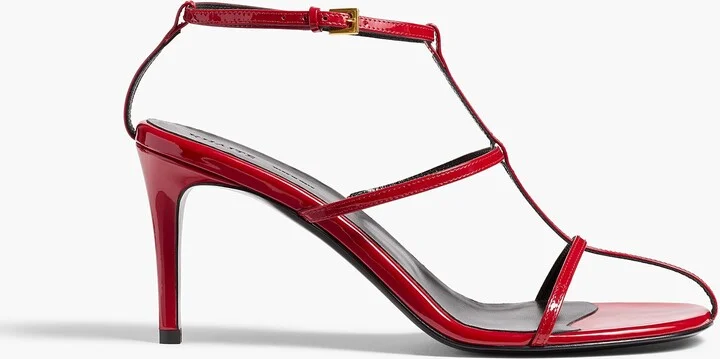 Cage Sandal in Fire Red Patent Leather