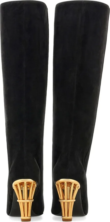 Cage suede knee-high boots - Image 4