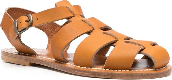 Caged-Design Calf-Leather Sandals - Image 2