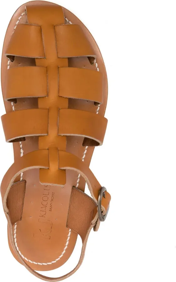 Caged-Design Calf-Leather Sandals - Image 4