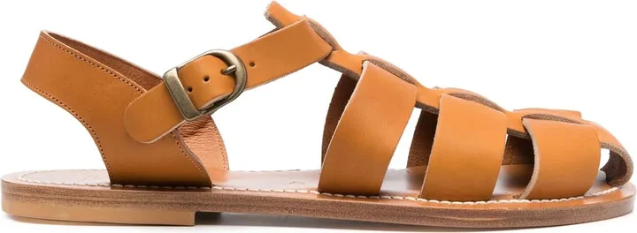 Caged-Design Calf-Leather Sandals