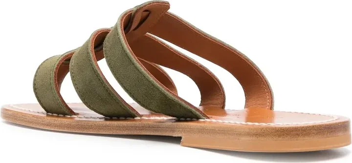 Caged-Design Calf-Leather Slides - Image 3