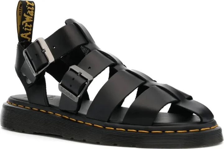 Caged-Design Leather Sandals - Image 2