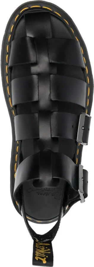 Caged-Design Leather Sandals - Image 4