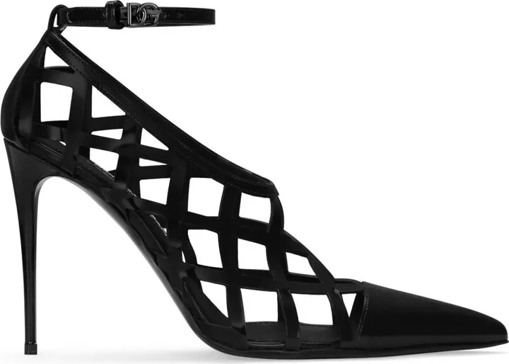 Caged Leather Pumps