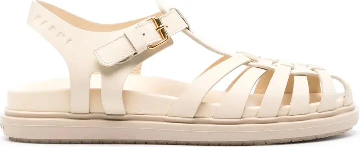 Caged Leather Sandals