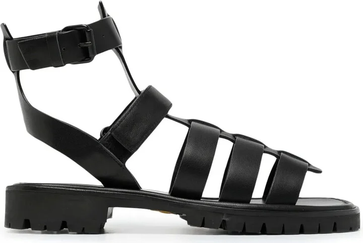 Caged Leather Sandals