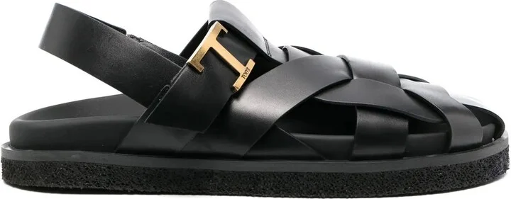 Caged Leather Sandals